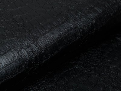 Struktur Lederimitat - Animalprint Alligator - schwarz