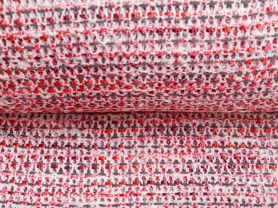 KDS Queen's Collection leichter Strickstoff weiß-rot
