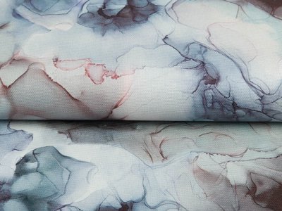 Dekostoff Half-Panama Digitaldruck - Aquarelle Blüten - taupe
