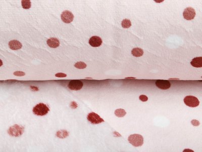 Hochwertiger Cuddle Microfaser Soft Plüsch - verschiedene Punkte - puderrosa