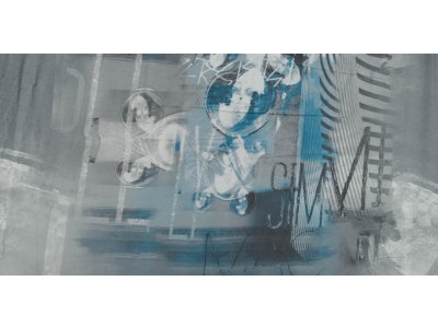 KDS Queen's Collection PANEL ca. 80 cm x 150 cm - Webware Viskose - Muster Wirrwarr - grau