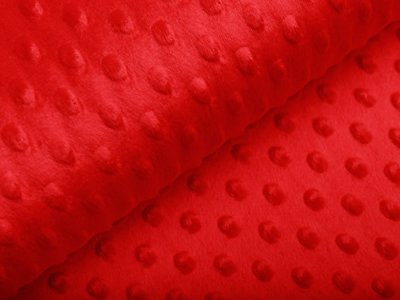 Wellnessfleece Minky mit Noppenprägung - uni rot