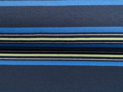 Feinripp-Jersey - Streifenmix - navy