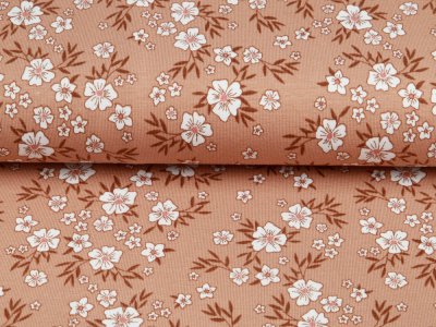 Jersey - Blumengarten - dunkles altrosa