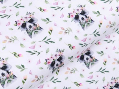 Jersey Fräulein von Julie - Waschbären mit Blumenschmuck - weiß