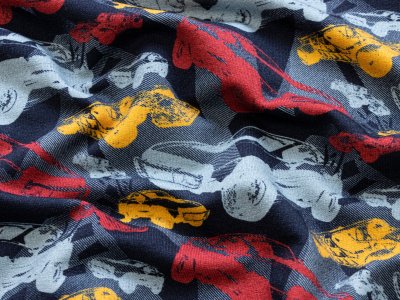 Sweat French Terry Digitaldruck by Poppy Dreamworks Fast & Furious - Rennautos - navy