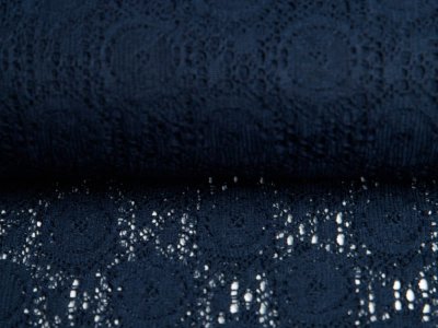  Hochwertige Spitze - Kreis-Muster - uni nachtblau