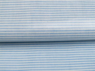 Beschichtete Webware Baumwolle extra Stark - Streifen - weiß/blau