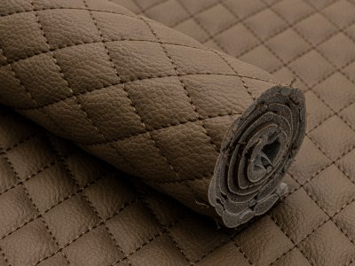 Struktur Kunstleder Coupon ca. 50 cm x 70 cm - Rautenmuster - helles braun