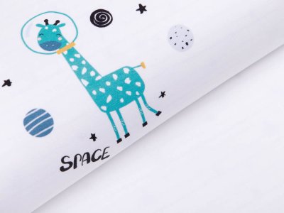 Jersey Digitaldruck PANEL 100 cm x 150 cm - Space Giraffe - weiß