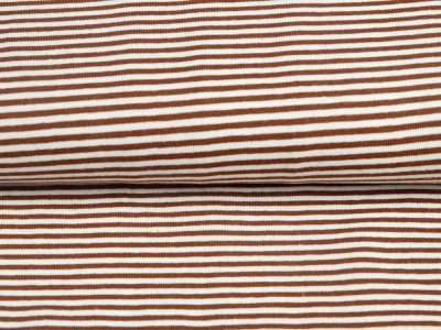 Jersey Yarn Dyed - Streifen - weiß-braun