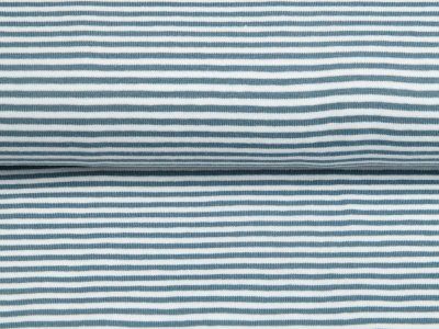 Jersey Yarn Dyed - Streifen - weiß-indigoblau