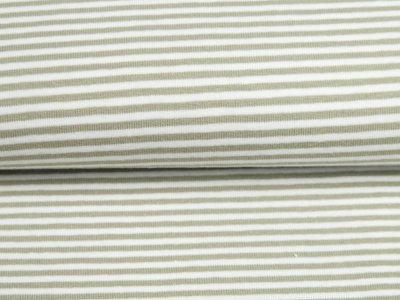 Jersey Yarn Dyed - Streifen - weiß-khaki