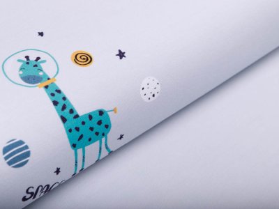 Jersey Digitaldruck PANEL 100 cm x 150 cm - Space Giraffe - pastellblau