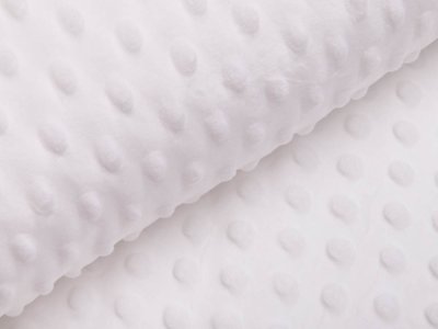 Wellnessfleece Minky mit Noppenprägung - uni wollweiß