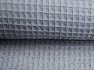 Waffelpiqué Baumwolle - Waffeloptik - uni grau