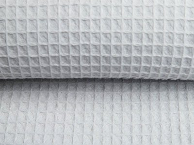 Waffelpiqué Baumwolle - Waffeloptik - uni helles grau
