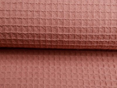 Waffelpiqué Baumwolle - Waffeloptik - uni dunkles altrosa
