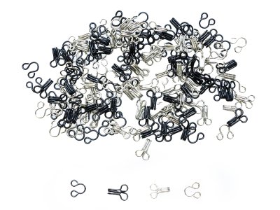 Miederhaken und -augen Set 80 Paare - schwarz-silber