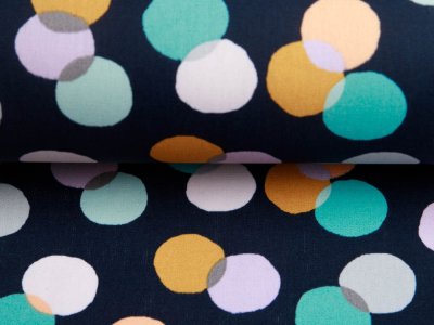 Beschichtete Webware by Poppy - verrückte Punkte - navy