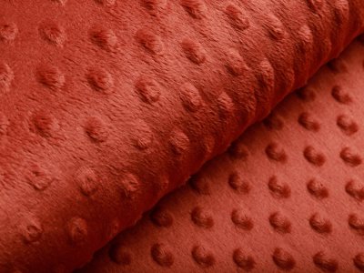 Wellnessfleece Minky mit Noppenprägung -  uni terrakotta