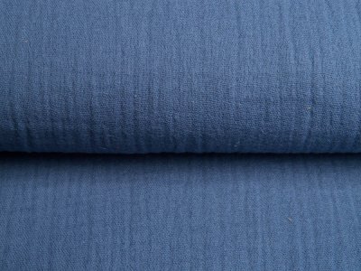 Musselin Baumwolle Double Gauze - uni jeansblau