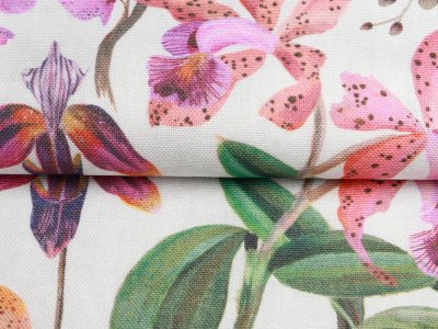 Canvas Digitaldruck ORCHIDS - wunderschöne Orchideen - wollweiß
