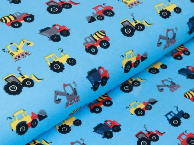Jersey - verschiedene Baufahrzeuge - blau
