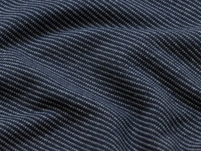 Jersey Jacquard Swafing Serge - diagonale Streifen - grau-dunkles blau