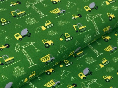 Jersey - verschiedene Baufahrzeuge und Baukräne - grün
