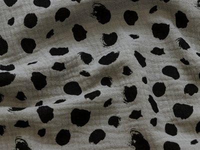 Musselin Baumwolle Double Gauze Swafing Jeron - Tupfen - steingrau
