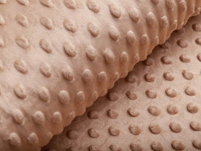 Wellnessfleece Minky mit Noppenprägung -  uni schlamm