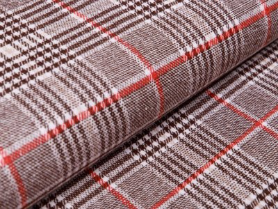Wollstoff - Karos - beige