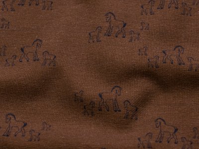 Jersey Digitaldruck Lovely Mustangs by House of Inés - Pferdefamilie - braun