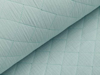 Musselin Double Gauze Rautenstepper  - uni mint