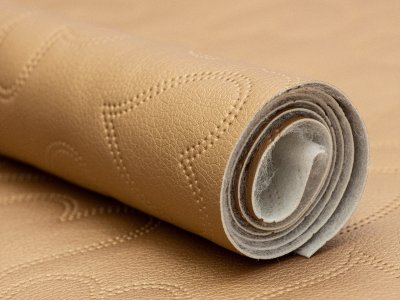 Kunstleder gesteppt Coupon ca. 50 cm x 70 cm - Herzen - metallic roségold