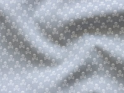 Webware Baumwolle - kleine Totenköpfe - helles grau