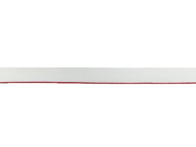 Elastisches Schrägband/Trennbörtchen Sanetta ca. 2 cm Breit - Streifen - weiß/bordeaux