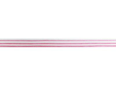 Elastisches Schrägband/Trennbörtchen Sanetta ca. 2 cm Breit - Streifen - weiß/rosa