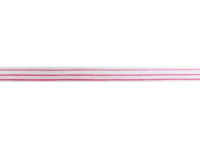 Elastisches Schrägband/Trennbörtchen Sanetta ca. 2 cm Breit - Streifen - weiß/rosa