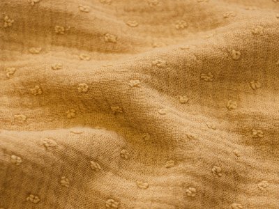 Musselin Baumwolle Double Gauze Dobby 130 gr/qm - schlamm