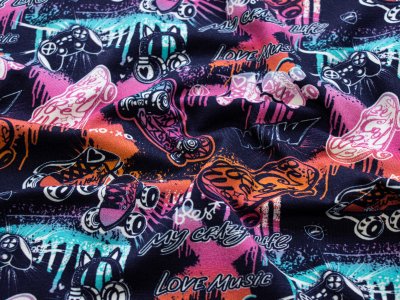 Jersey Digitaldruck - coole Skatermotive - navy
