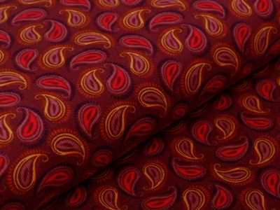 Feincord - Paisley - beere