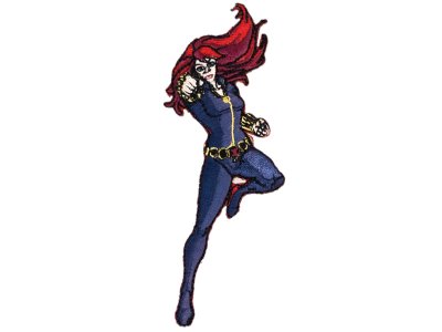 Applikation zum Aufbügeln Marvel - Black Widow ca. 60mm x 110mm - schwarz
