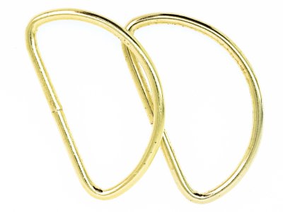 2 Halbrundringe / D-Ringe 50 mm - goldfarben 
