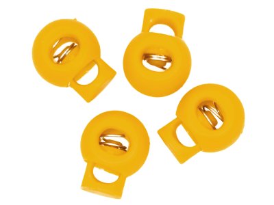4 runde Kordelstopper - 15 x 19 mm - für Kordeln mit max. 4 mm Durchmesser - karamell