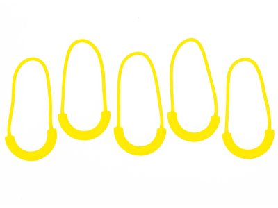 Reißverschluss-Anhänger / Zipper Schlaufe 5,5 cm 5 Stück - gelb