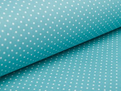 Beschichtete Webware Baumwolle by Poppy - Punkte - helles petrol