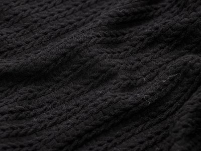 Leichter Jacquard Softtouch - Zopfmuster - uni schwarz
