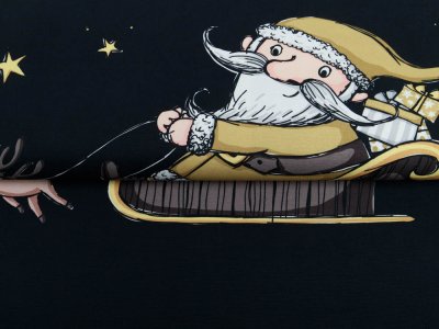Canvas Swafing PANEL ca. 145 cm x 145 cm Happy Christmas Classic by Steinbeck - DIY Adventskalender - braun